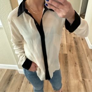Apt 9 white and black blouse top
